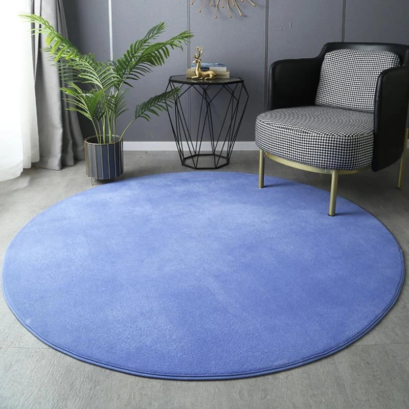 Gray Coral Velvet Carpet round for Home Living Room Coffee Table Floor Rug Short Plush Foot Mat Children'S Play Crawling Carpets