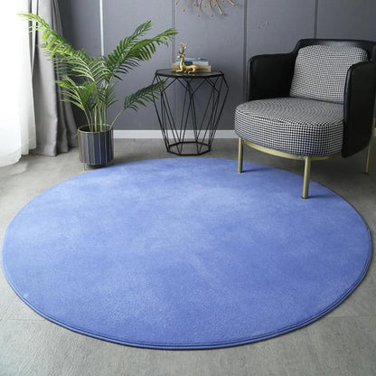 Gray Coral Velvet Carpet round for Home Living Room Coffee Table Floor Rug Short Plush Foot Mat Children'S Play Crawling Carpets