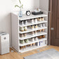 5-8 Tier White Wooden Hallway Shoe Rack Open Shelves Shoe Cabinet Storage Unit