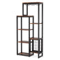 Wine Rack Freestanding Floor, 5-Tier Wine Baker Rack with Glass Holder & Wine Storage, Industrial Wine Display Shelf