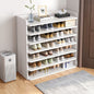 5-8 Tier White Wooden Hallway Shoe Rack Open Shelves Shoe Cabinet Storage Unit
