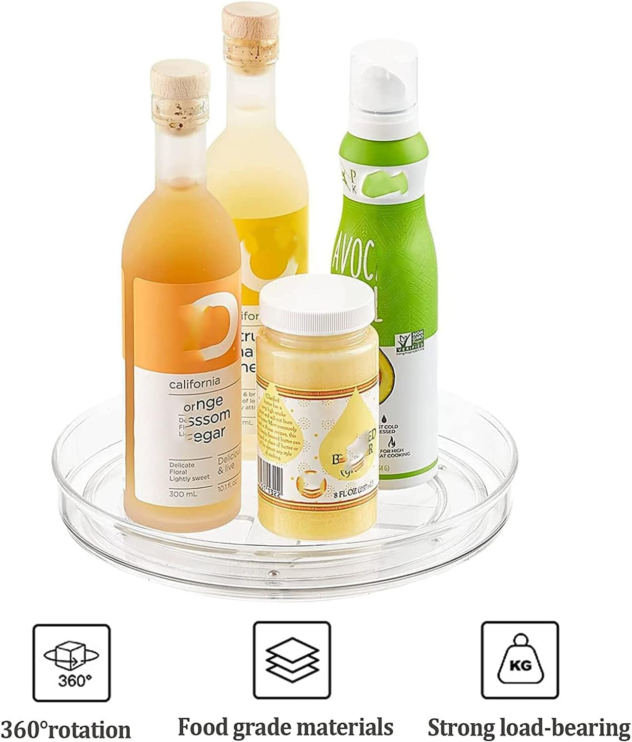 360 Rotating Makeup Organiser,Revolving Toiletry Organiser Storage Turntable Lazy Susan Makeup Stand, Vaity Cosmetic Organiser Tray for Perfume,Bedroom,Kitchen,Dressing Table Organiser