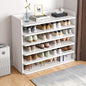 5-8 Tier White Wooden Hallway Shoe Rack Open Shelves Shoe Cabinet Storage Unit