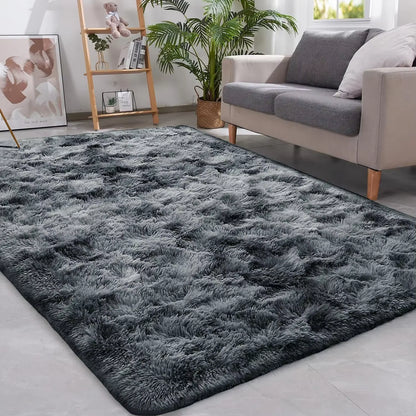 Gray Carpet for Living Room Plush Rug Bed Room Floor Fluffy Mats Anti-Slip Home Decor Rugs Soft Velvet Carpets Kids Room Blanket