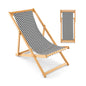 Folding Bamboo Sling Chair Reclining Chair with Adjustable Backrest