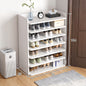 5-8 Tier White Wooden Hallway Shoe Rack Open Shelves Shoe Cabinet Storage Unit