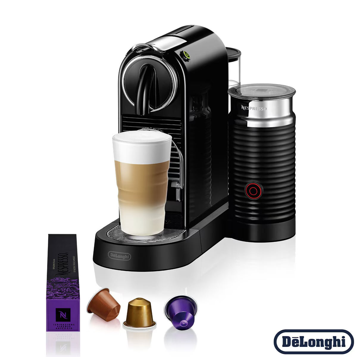 Nespresso by  Citiz Capsule Coffee Machine & Aeroccino Milk Frother, Black