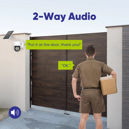 Annke 4MP Wifi Video Security Surveillance Camera Two Way Audio 18650 Rechargeable Battery with Solar Panel Outdoor 128G Storage