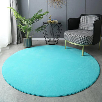 Gray Coral Velvet Carpet round for Home Living Room Coffee Table Floor Rug Short Plush Foot Mat Children'S Play Crawling Carpets