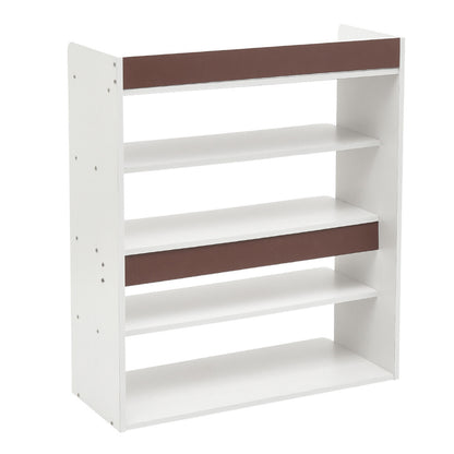 5-8 Tier White Wooden Hallway Shoe Rack Open Shelves Shoe Cabinet Storage Unit