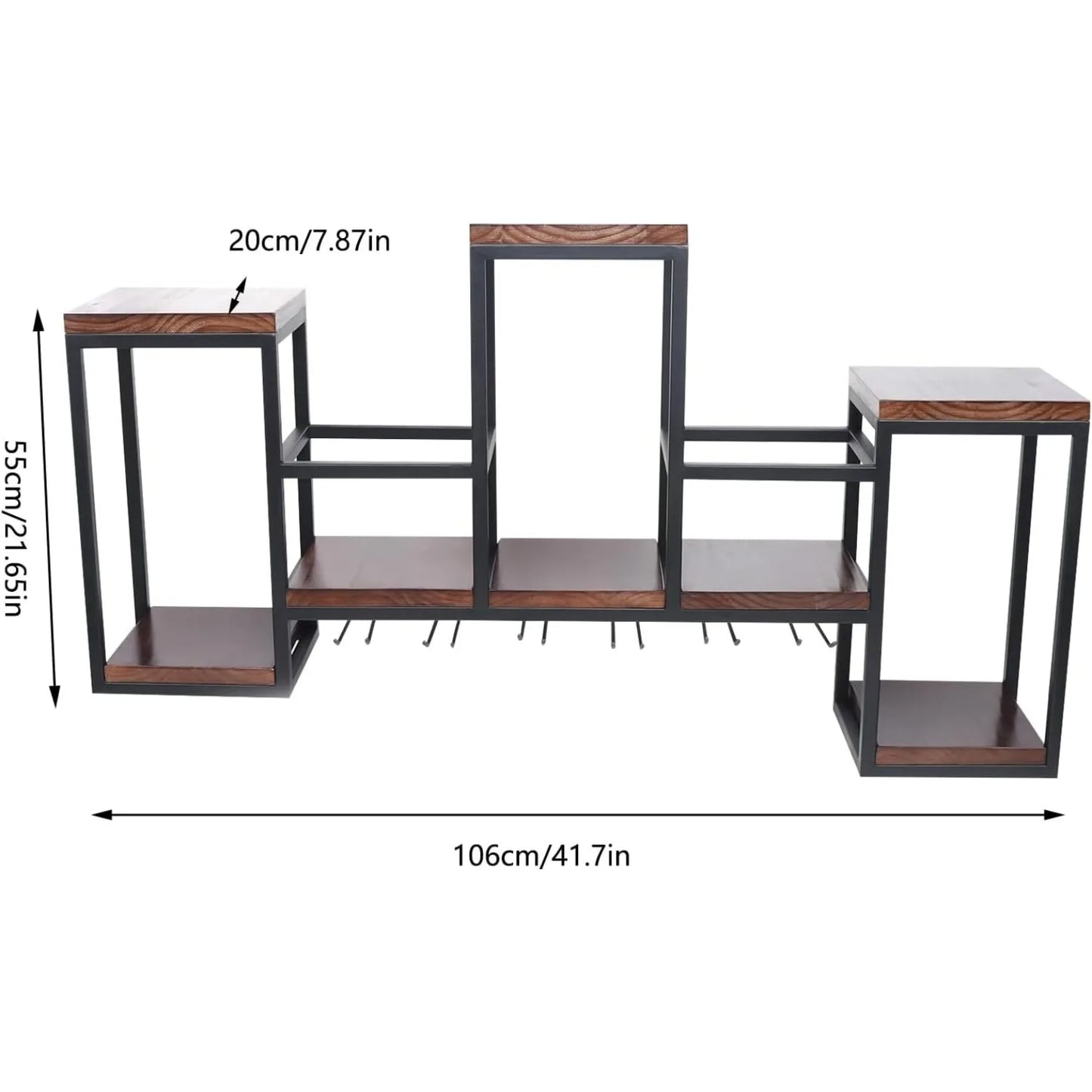 Wall Mounted Wine Rack Shelf Industrial Hanging Wine Bottle Display Wine Storage Storage Rack Ceiling Wine Glass Rack