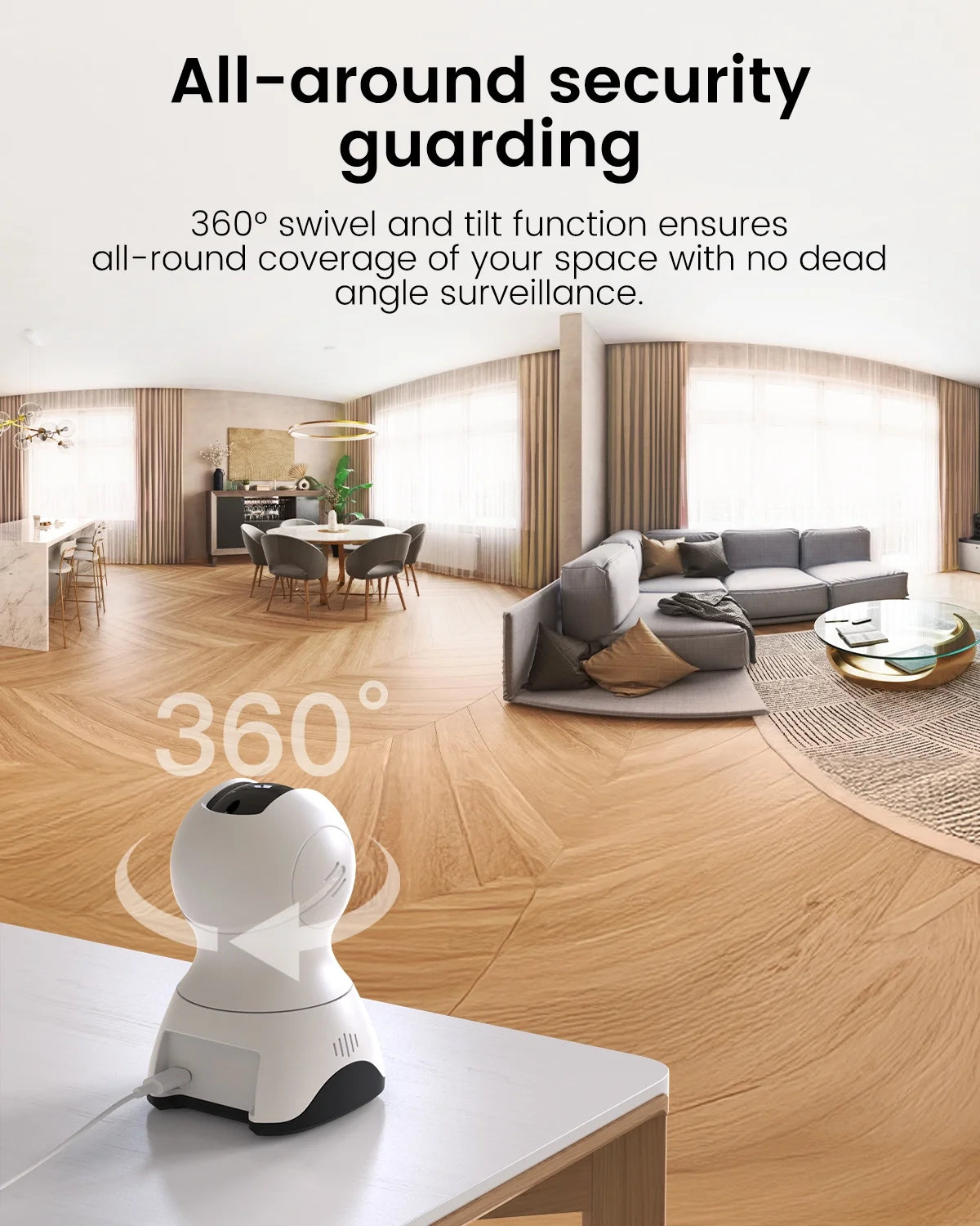 2.5K Pet Camera, 5G/2.4G Wifi Cameras for Home Security, 360° Pan/Tilt Indoor Camera for Dog/Cat, Baby Monitor, Phone App, Motion Tracking & Alerts, Night Vision, Two-Way Audio, Support Alexa