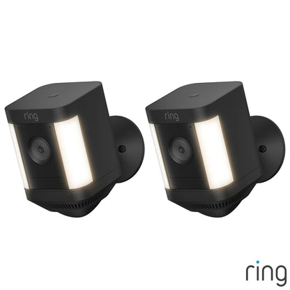 Battery Spotlight Cam plus in Black - 2 Pack