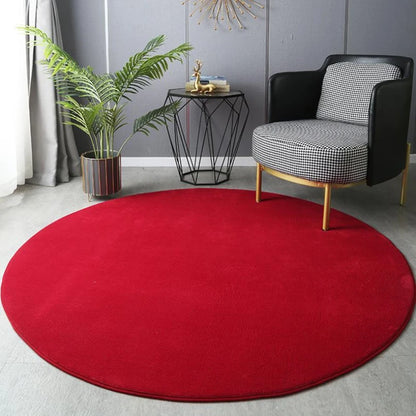 Gray Coral Velvet Carpet round for Home Living Room Coffee Table Floor Rug Short Plush Foot Mat Children'S Play Crawling Carpets