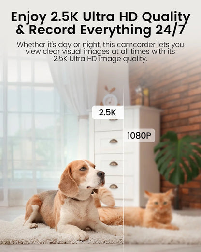 2.5K Pet Camera, 5G/2.4G Wifi Cameras for Home Security, 360° Pan/Tilt Indoor Camera for Dog/Cat, Baby Monitor, Phone App, Motion Tracking & Alerts, Night Vision, Two-Way Audio, Support Alexa