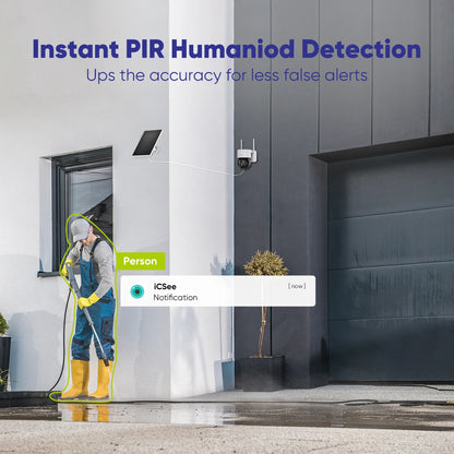 Annke 4MP Wifi Video Security Surveillance Camera Two Way Audio 18650 Rechargeable Battery with Solar Panel Outdoor 128G Storage