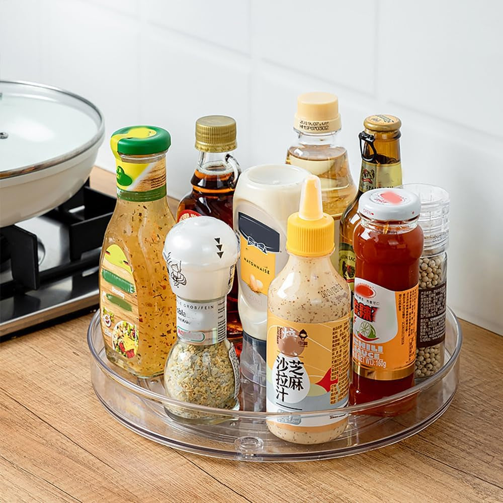 360 Rotating Makeup Organiser,Revolving Toiletry Organiser Storage Turntable Lazy Susan Makeup Stand, Vaity Cosmetic Organiser Tray for Perfume,Bedroom,Kitchen,Dressing Table Organiser