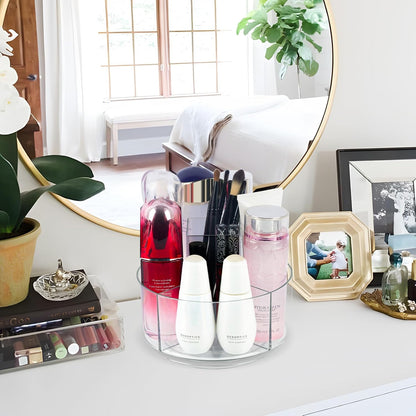 360° Rotating Makeup Organizer Clear Lazy Susan Organizer for Vanity, Cosmetic Display Cases for Bathroom Countertop, Makeup Storage Organisers, Desktop Dresser Sundries Storage Boxes