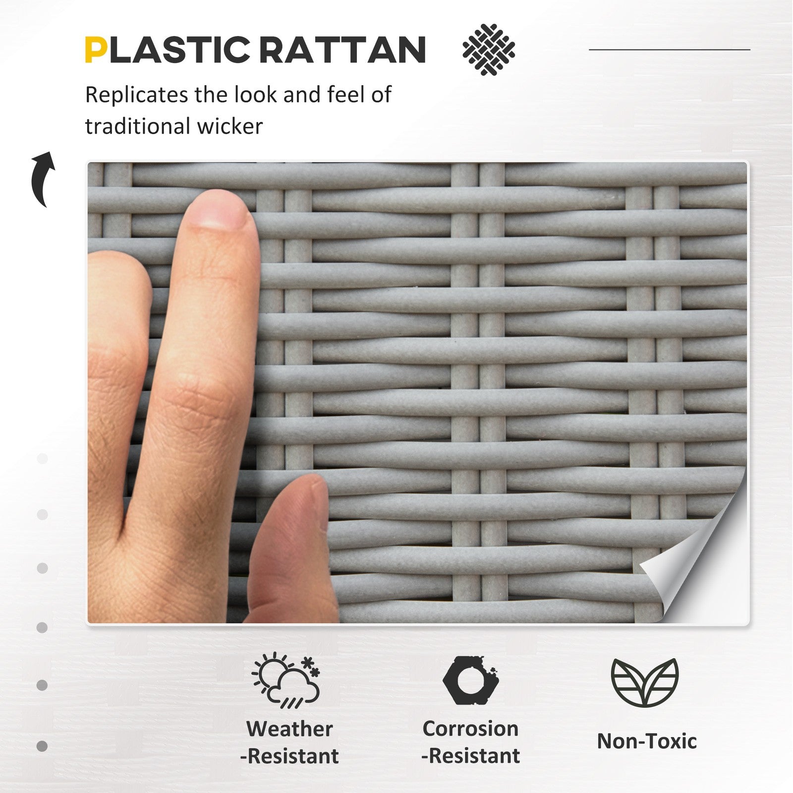 5 Pcs Outdoor Garden Rattan Sofa Lounge Footstool Cooler Bar Coffee Table Set