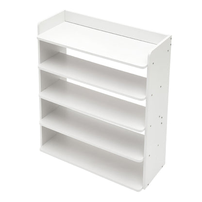 5-8 Tier White Wooden Hallway Shoe Rack Open Shelves Shoe Cabinet Storage Unit