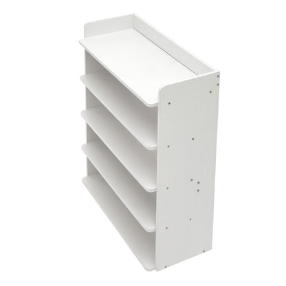 5-8 Tier White Wooden Hallway Shoe Rack Open Shelves Shoe Cabinet Storage Unit