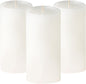 Set of 3 Unscented White Pillar Candles, 3x6 Inch, Smooth Texture, Dripless Design - Perfect for Weddings, Parties, Spas, Dinners, Home Decor, and Church Events