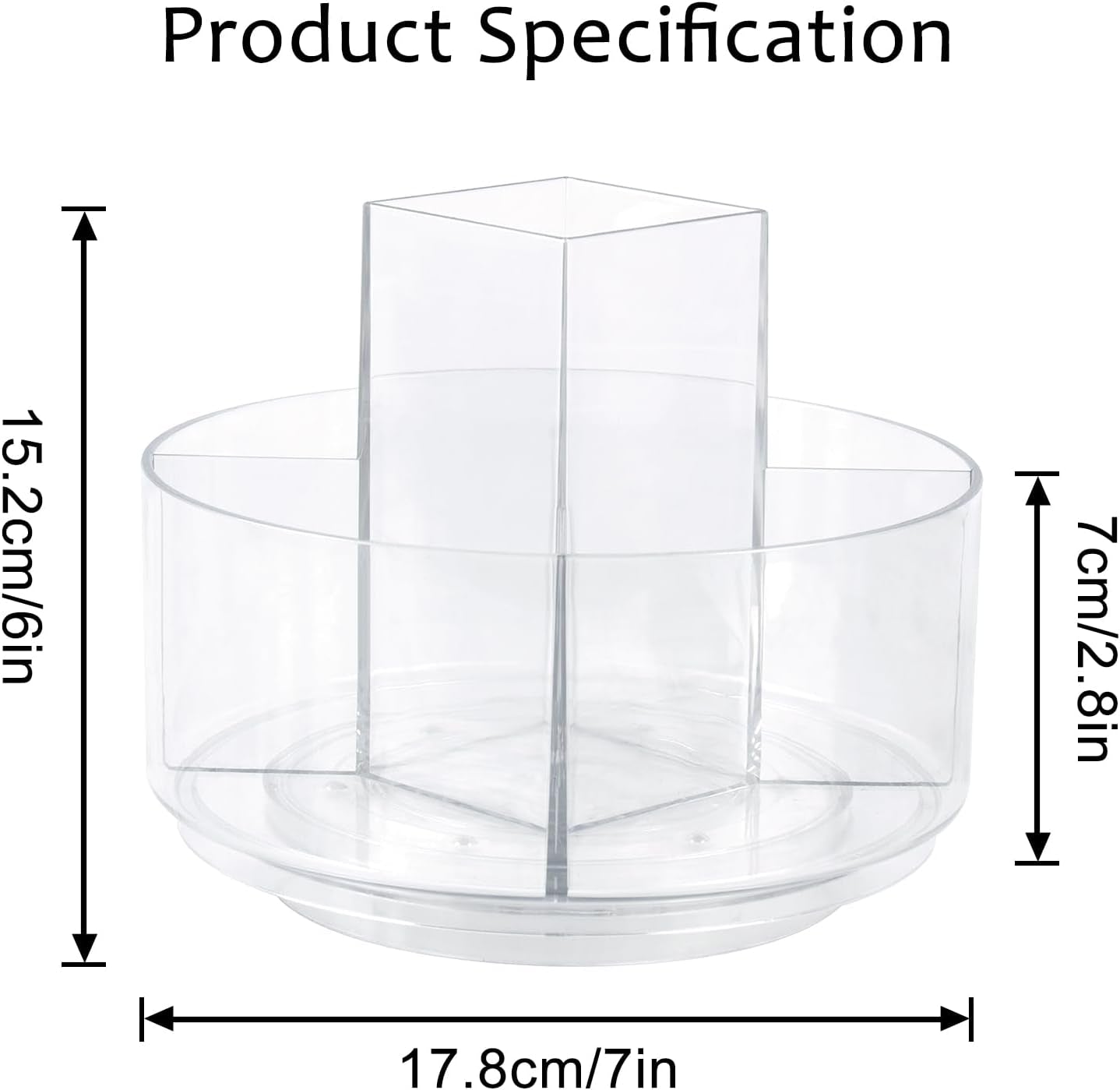 360° Rotating Makeup Organizer Clear Lazy Susan Organizer for Vanity, Cosmetic Display Cases for Bathroom Countertop, Makeup Storage Organisers, Desktop Dresser Sundries Storage Boxes