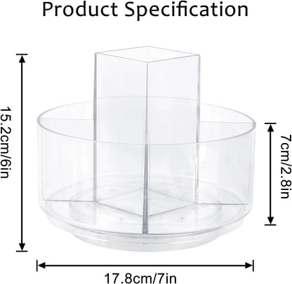 360° Rotating Makeup Organizer Clear Lazy Susan Organizer for Vanity, Cosmetic Display Cases for Bathroom Countertop, Makeup Storage Organisers, Desktop Dresser Sundries Storage Boxes