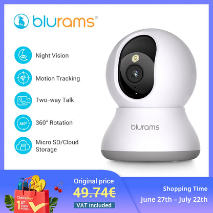 Pet Camera 2K, 360° Indoor Security Camera, Dog Camera with Phone App, PTZ Cameras for Home Security Indoor, 2-Way Audio