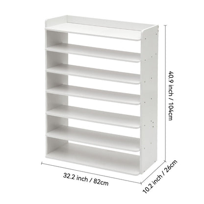 5-8 Tier White Wooden Hallway Shoe Rack Open Shelves Shoe Cabinet Storage Unit