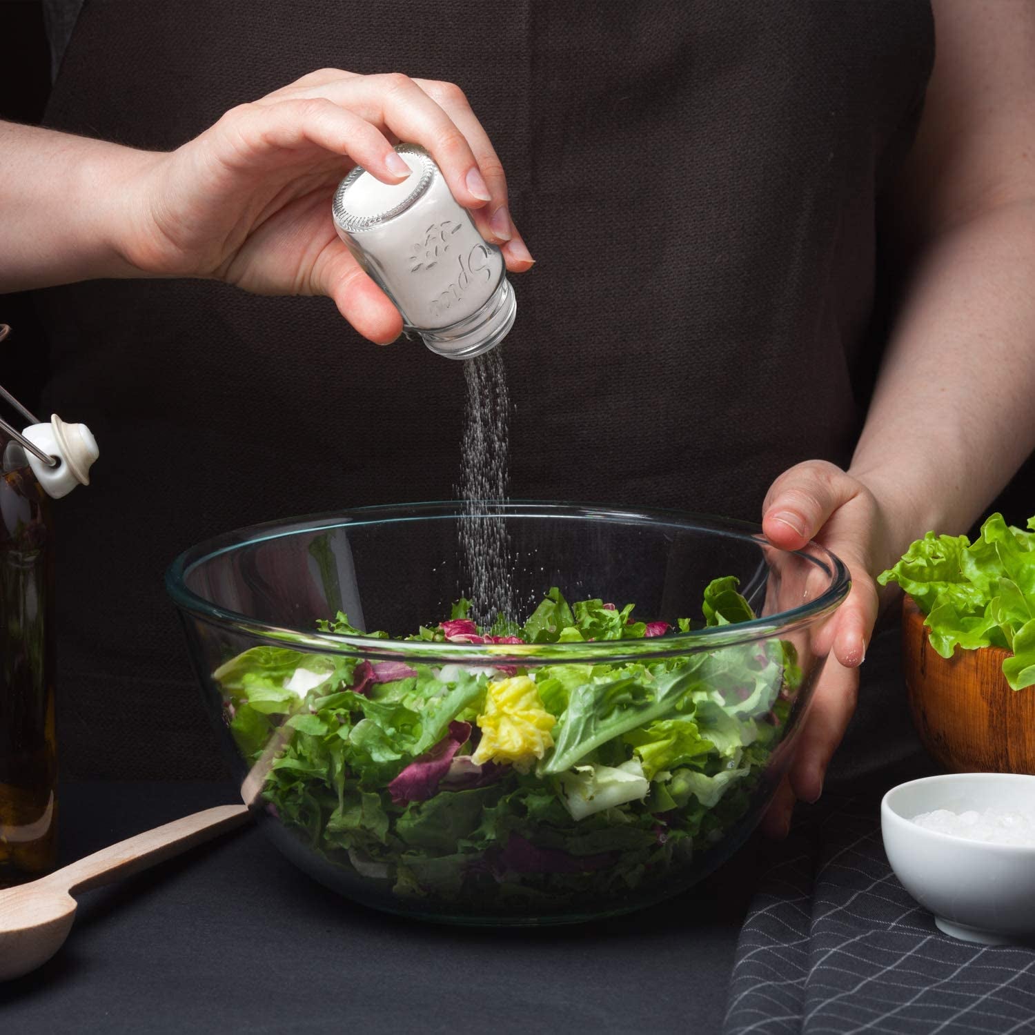 14-Piece Glass Mason Spice Jar Set with Labels - 4 oz Empty Spice Bottles with Shaker Lids and Airtight Metal Caps - Includes Chalk Marker and Collapsible Funnel for Herbs, Spices, Jams, and Crafts